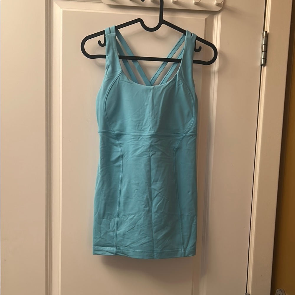 Lululemon Athletica Blue Fitted Sleeveless Tank Top